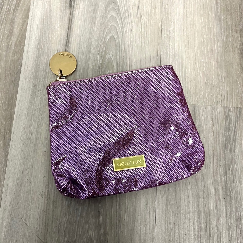 Deux Lux Light Purple Glittery Small Zip Coin Pouch